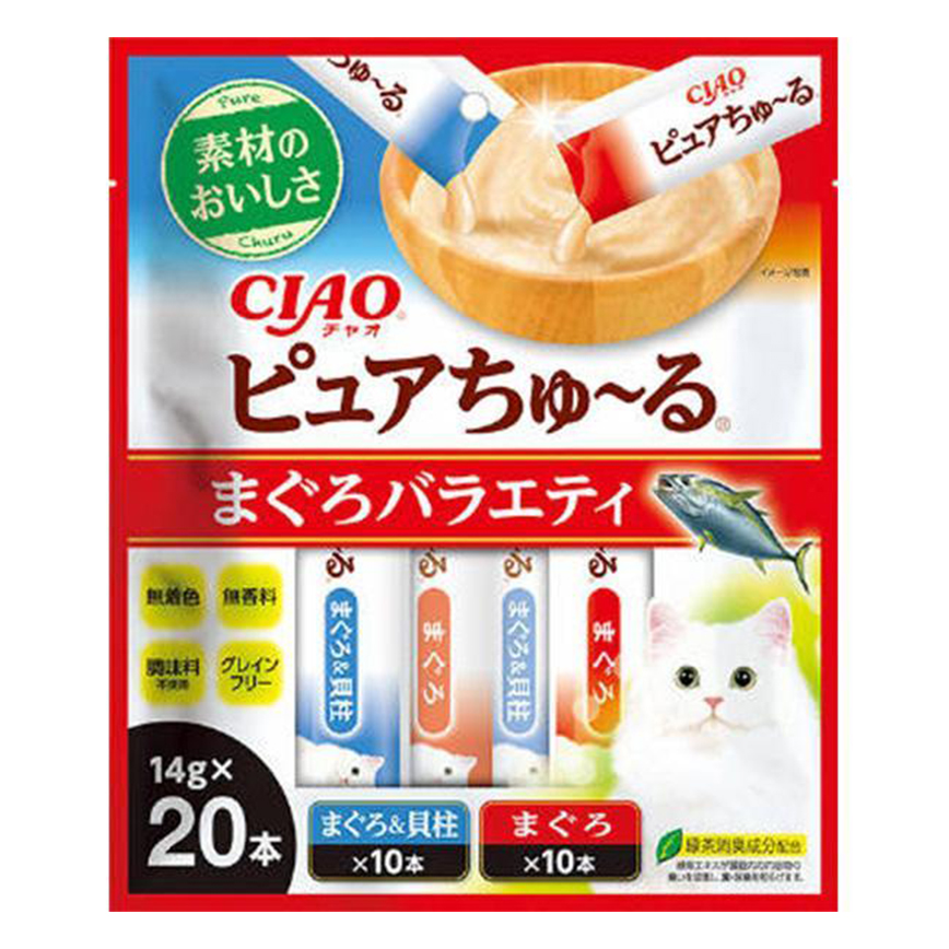 CIAO 貓零食 Pure超奴醬 吞拿魚Party 14g×20 (TSC-215) 圖 1