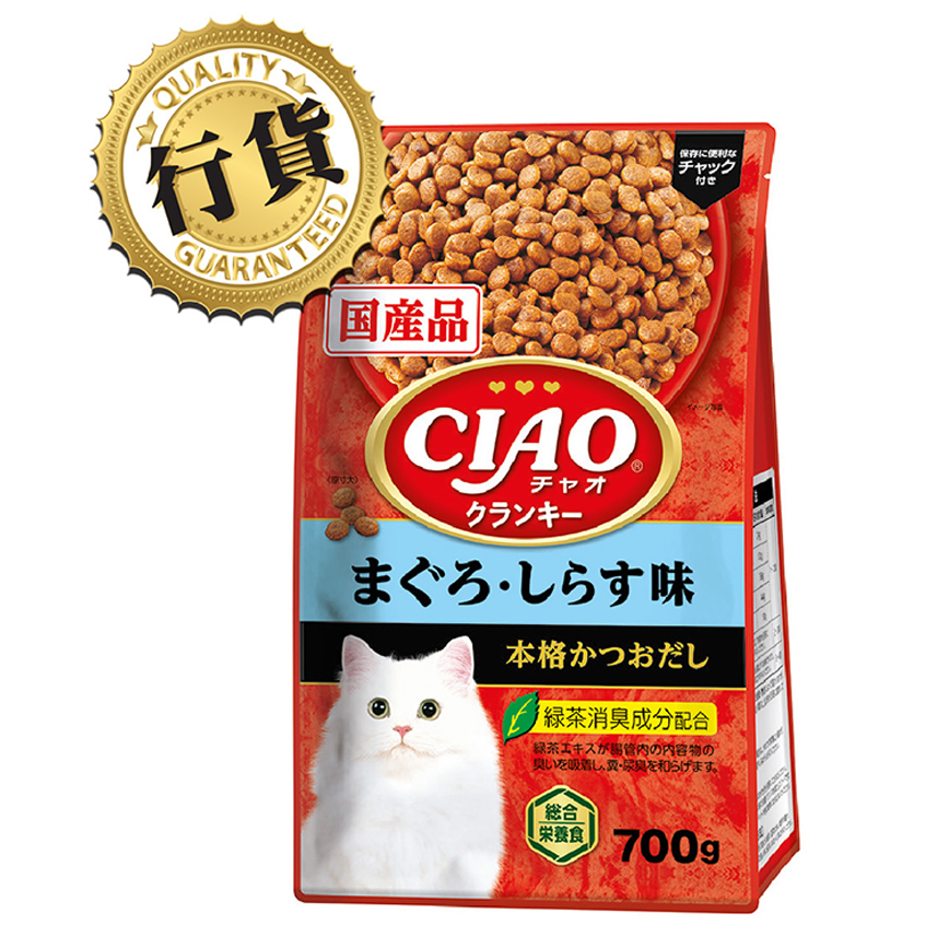 CIAO 貓糧 脆脆糧 吞拿魚+白飯味 700g (P-454)