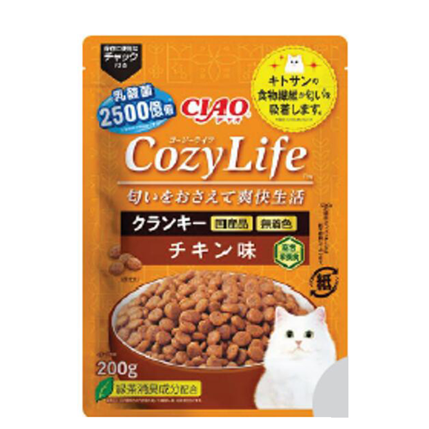 CIAO 爽快生活乳酸菌+甲殼素貓糧 雞肉味 200g (P-373) 圖 1
