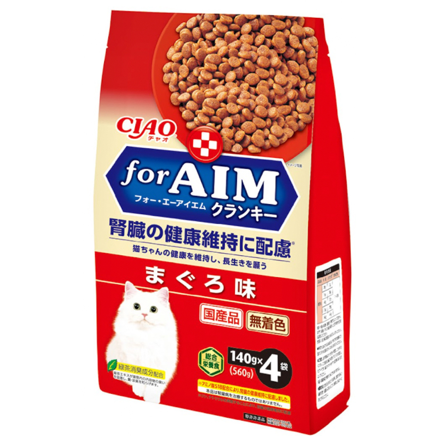 CIAO 貓糧 AIM夾心乾糧 吞拿魚味 140g×4 (CA-51/P-164) (新舊包裝隨機發貨)