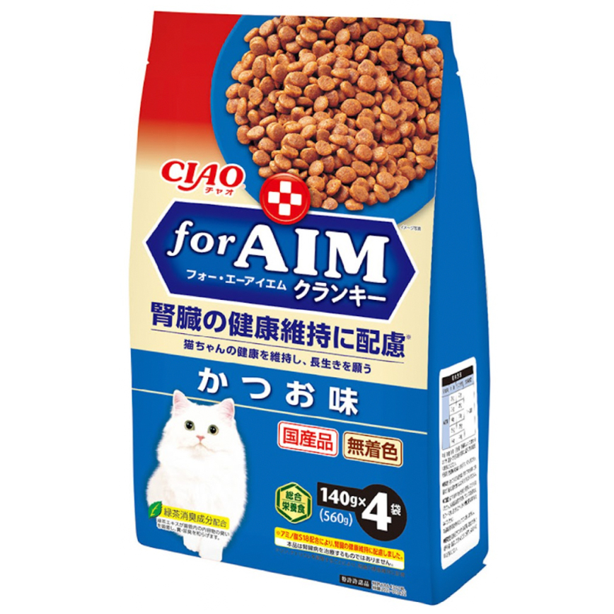 CIAO 貓糧 AIM夾心乾糧 鰹魚味 140g×4 (CA-52/P-165) (新舊包裝隨機發貨)