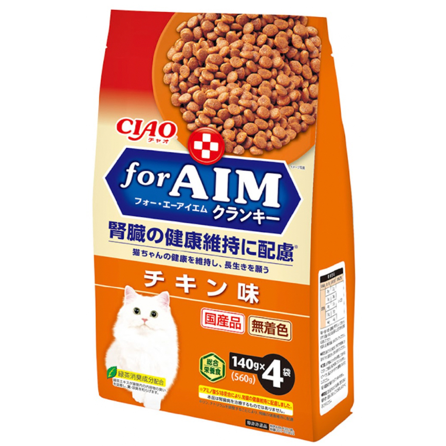 CIAO 貓糧 AIM夾心乾糧 雞肉味 140g×4 (CA-53/P-166) (新舊包裝隨機發貨)