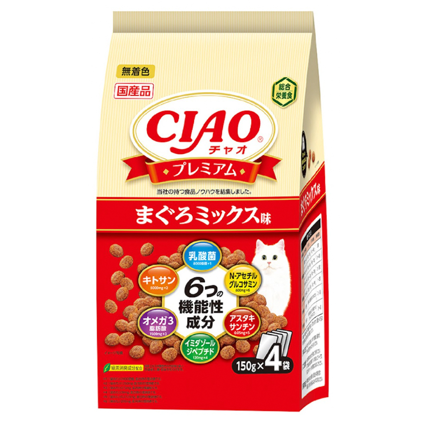CIAO 貓糧 機能成分乾糧 吞拿魚味 150g×4 (P-434)