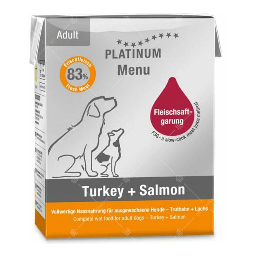 PLATINUM 狗濕糧 無穀物成犬配方 鮮火雞+三文魚 375g (PT630)