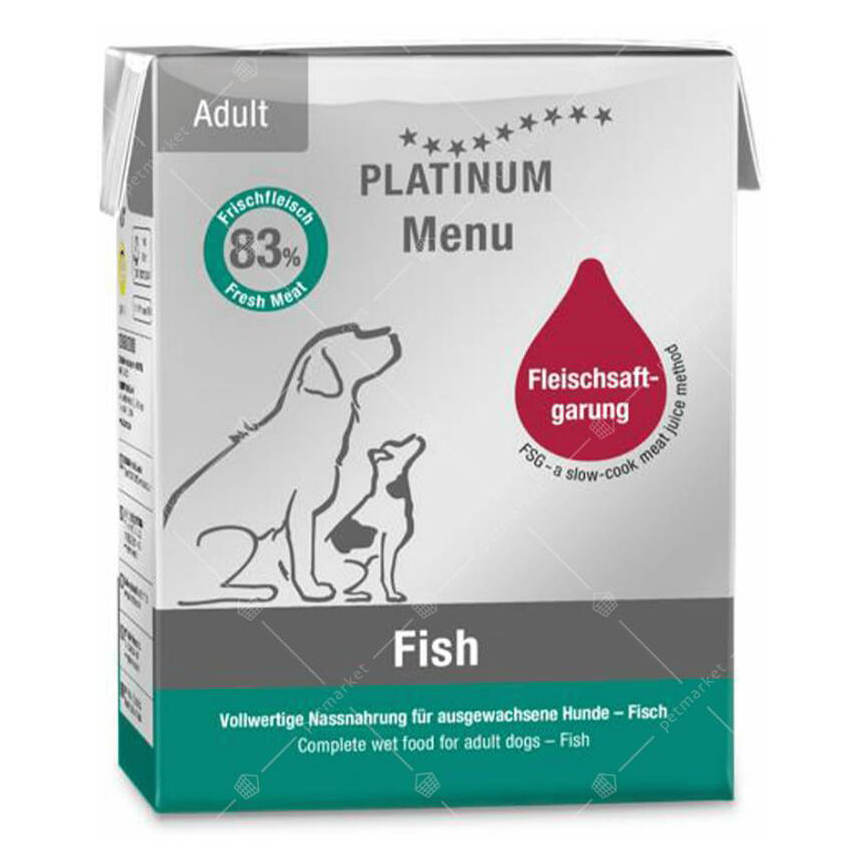 PLATINUM 狗濕糧 無穀物成犬配方 全魚 375g (PT640)
