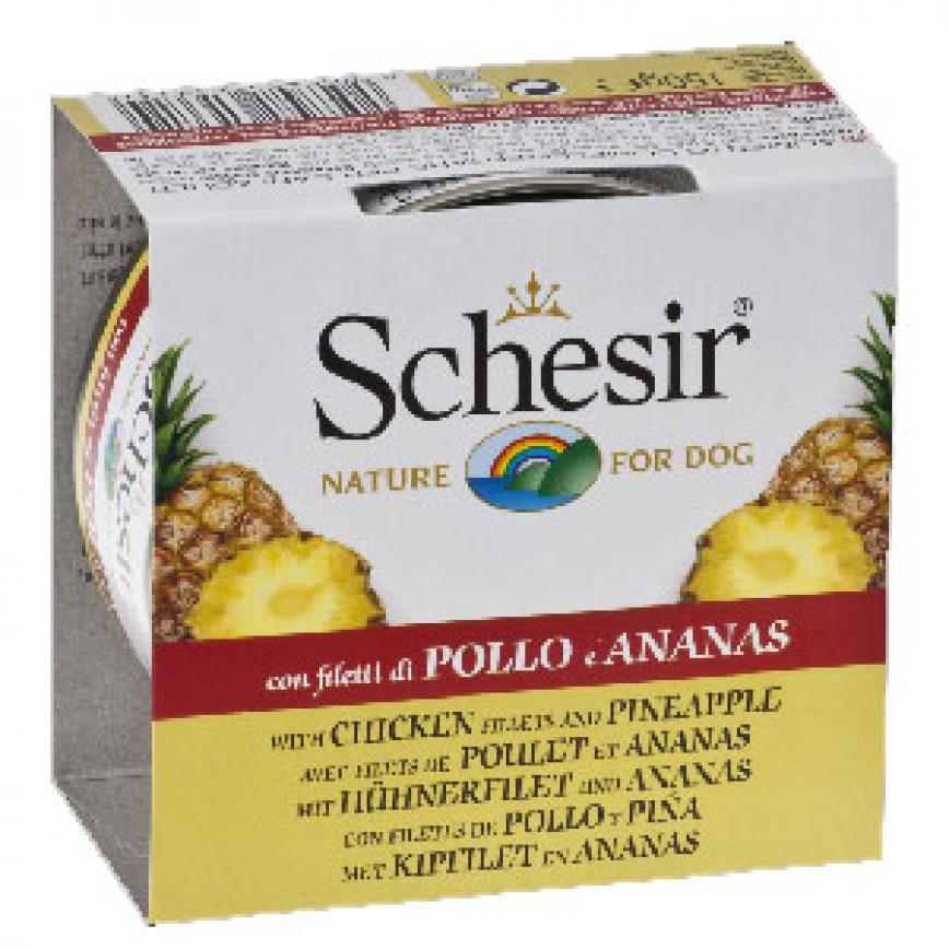 Schesir 水果狗罐頭 雞肉絲及菠蘿飯 150g