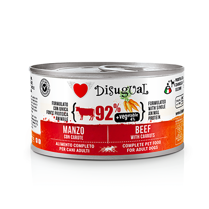 Disugual 意極鮮 狗罐頭 狗主食罐 92%鮮肉 無穀物牛肉及紅蘿蔔 150g (DSBL104) | 意大利製造 圖 1