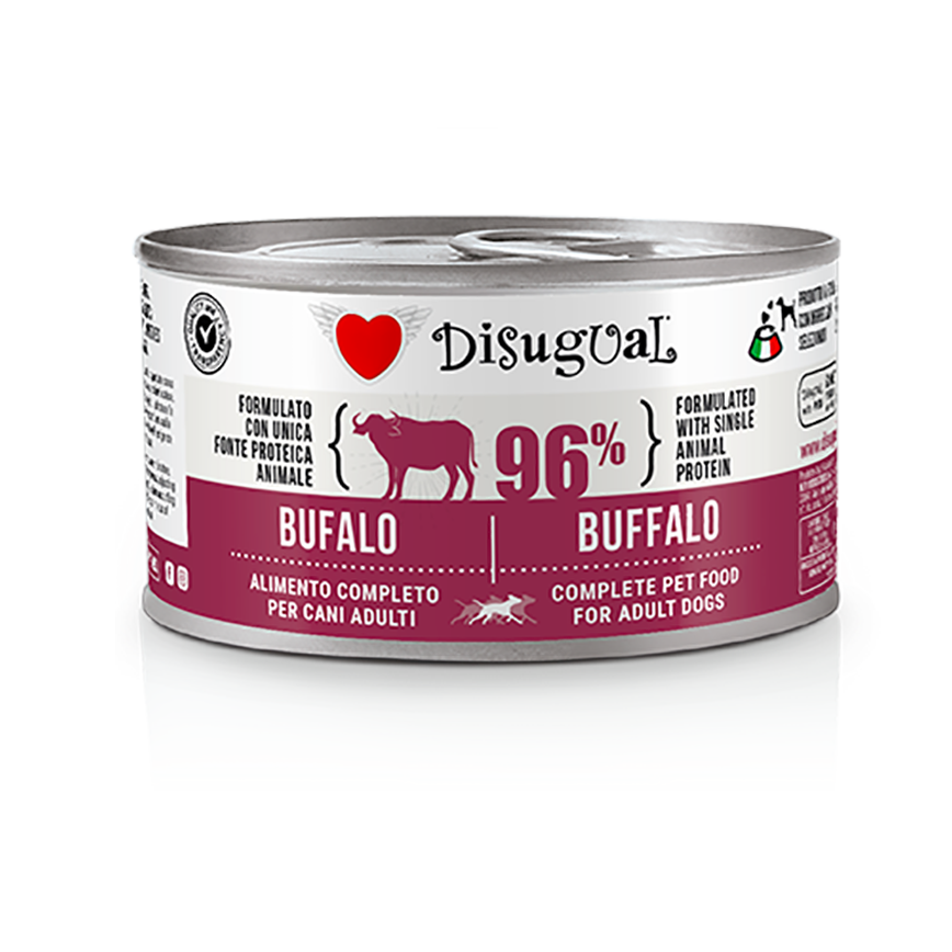 Disugual 意極鮮 狗罐頭 狗主食罐 96%極品鮮肉 單一蛋白配方 水牛 150g (DSGV116) | 意大利製造