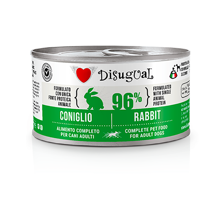 Disugual 意極鮮 狗罐頭 狗主食罐 96%極品鮮肉 單一蛋白配方 兔肉 150g (DSGV107 | 意大利製造 圖 1