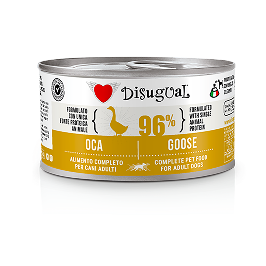 Disugual 意極鮮 狗罐頭 狗主食罐 96%極品鮮肉 單一蛋白配方 鵝肉 150g (DSGV114) | 意大利製造