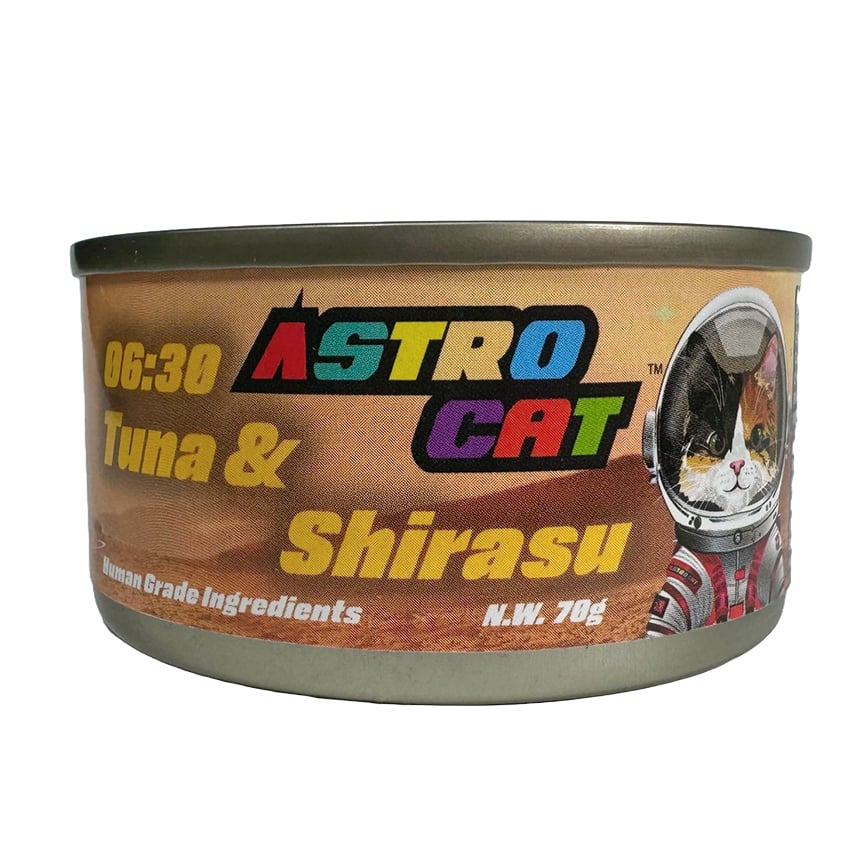 ASTRO CAT 貓罐頭 無穀物肉絲湯罐 魩仔魚(白飯魚)+吞拿魚 70g