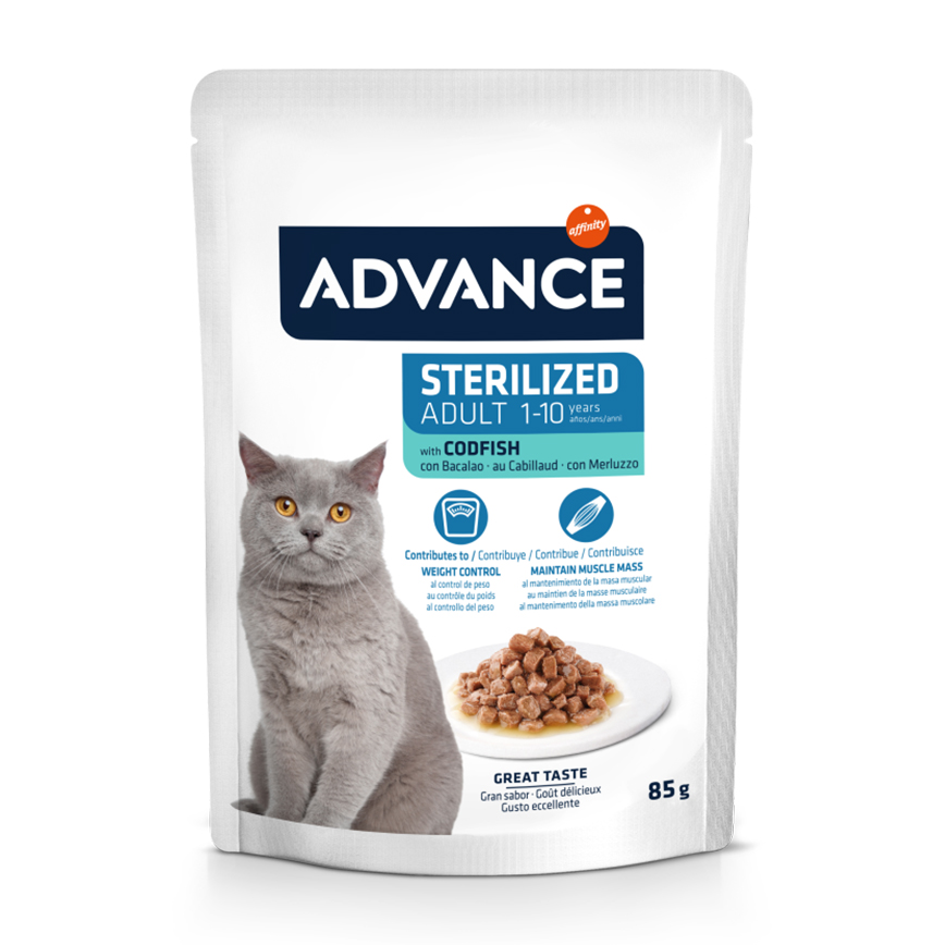 ADVANCE 貓濕糧 日常護理 絕育成貓配方 鱈魚 85g X 4包 (964534) (新舊包裝隨機發貨) 圖 2