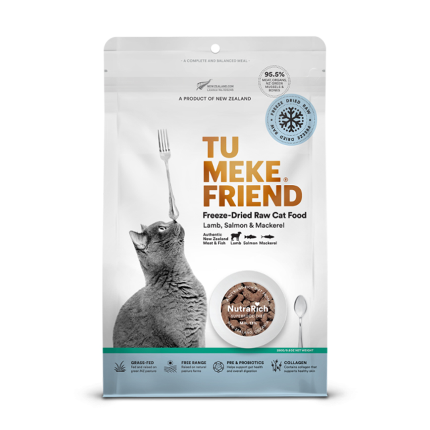 TU MEKE FRIEND 貓糧 超級食品凍乾貓糧 羊⾁三⽂⿂鯖⿂ 280g (TMF0908B) 圖 1