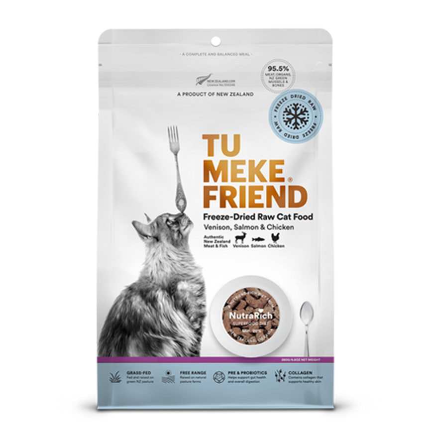 TU MEKE FRIEND 貓糧 超級食品凍乾貓糧 鹿肉三文魚雞肉 280g (TMF0915B)