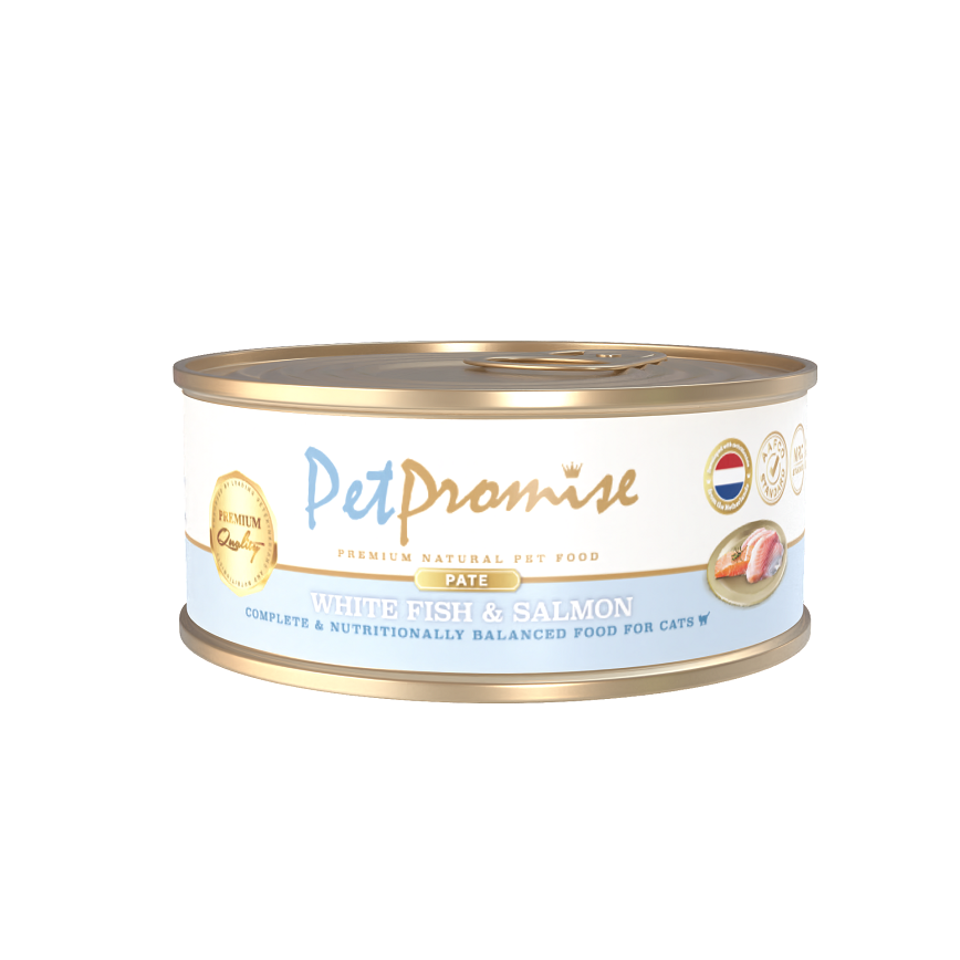 Pet Promise 貓罐頭 荷蘭罐 AAFCO 主食罐 白魚和三文魚肉醬 40g - 限時試食價 圖 1