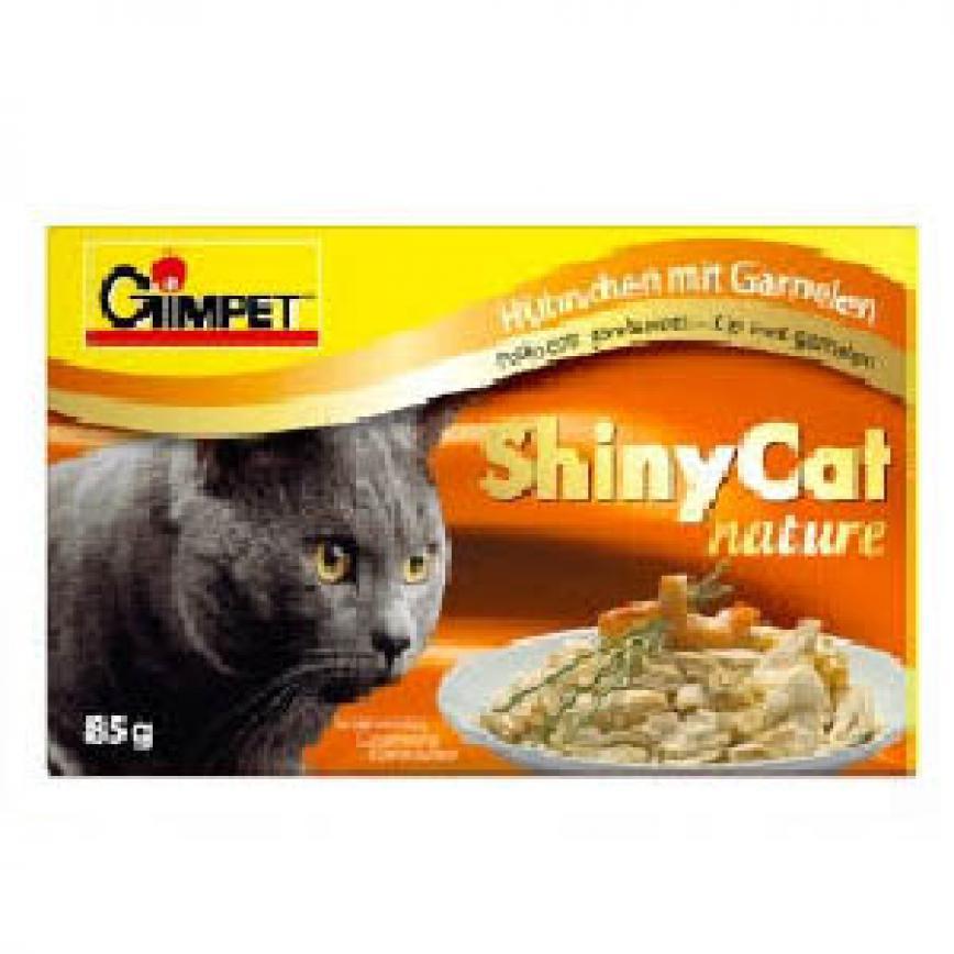 Gim Cat 貓罐頭 ShinyCat Nature 天然優質水煮罐 雞肉及鮮蝦 85g (橙) (GM411859)
