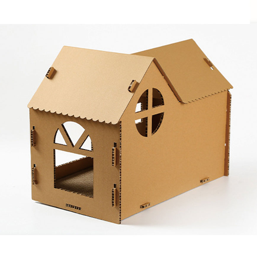 HelloDOG 玩具嚴選 瓦楞紙貓抓板 貓別墅貓屋 圖 5