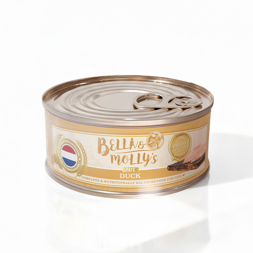 Bella & Molly's 荷蘭罐 貓罐頭 AAFCO 主食罐 低敏配方 鴨肉肉醬 156g 圖 1