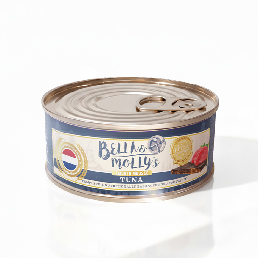 Bella & Molly's 荷蘭罐 貓罐頭 AAFCO 主食罐 提升免疫力 吞拿魚慕絲 156g 圖 1