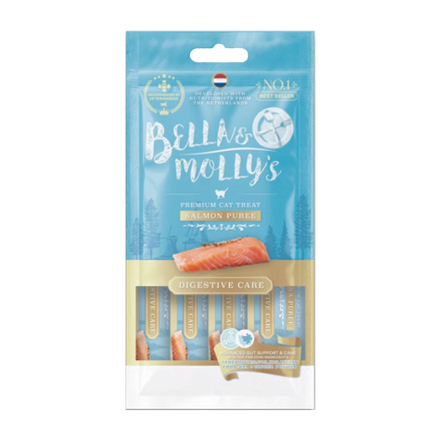 Bella & Molly's 貓肉泥 消化道健康配方 三文魚肉醬 14g x 4