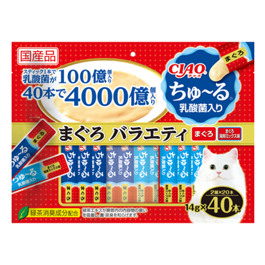 CIAO 肉泥 貓零食 100億個乳酸菌 新產品 14g×40本 (SC-236) 圖 1