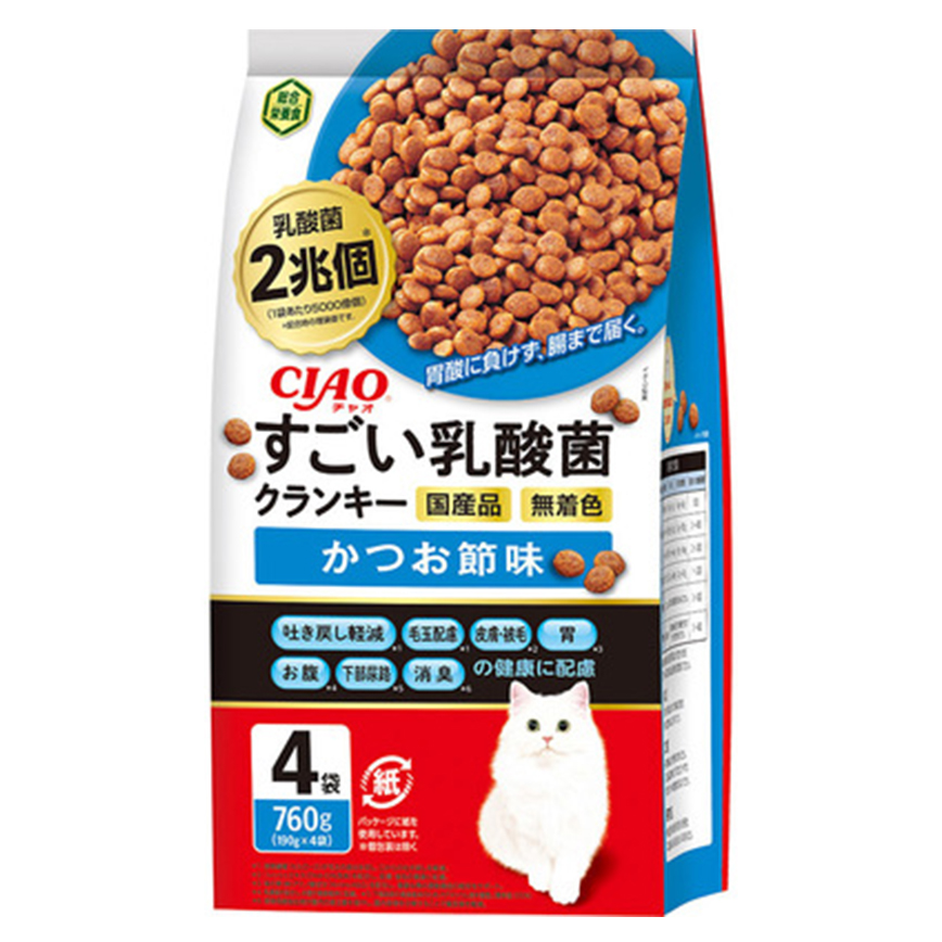 CIAO 貓糧 日本2兆個乳酸菌 新產品 190g×4袋 (P-302)