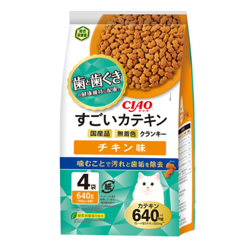 CIAO 貓糧 去牙石齒健康配方 雞肉味 160g×4袋 (P-280)