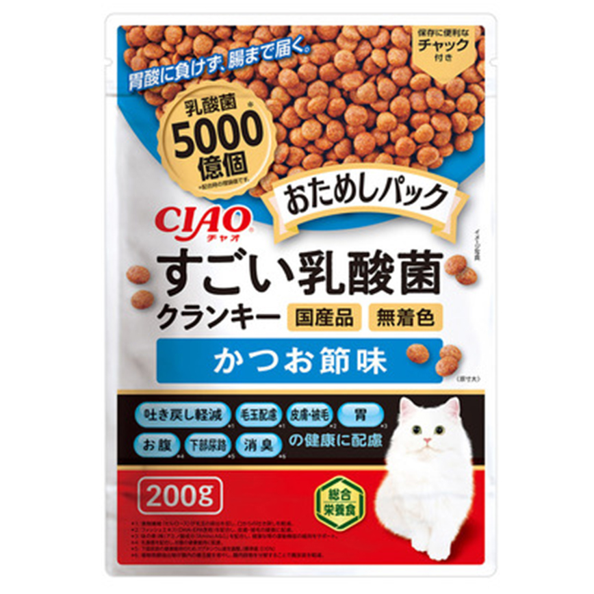 CIAO 貓糧 5000億個乳酸菌健腸配方 鰹魚味 200g (P-308)