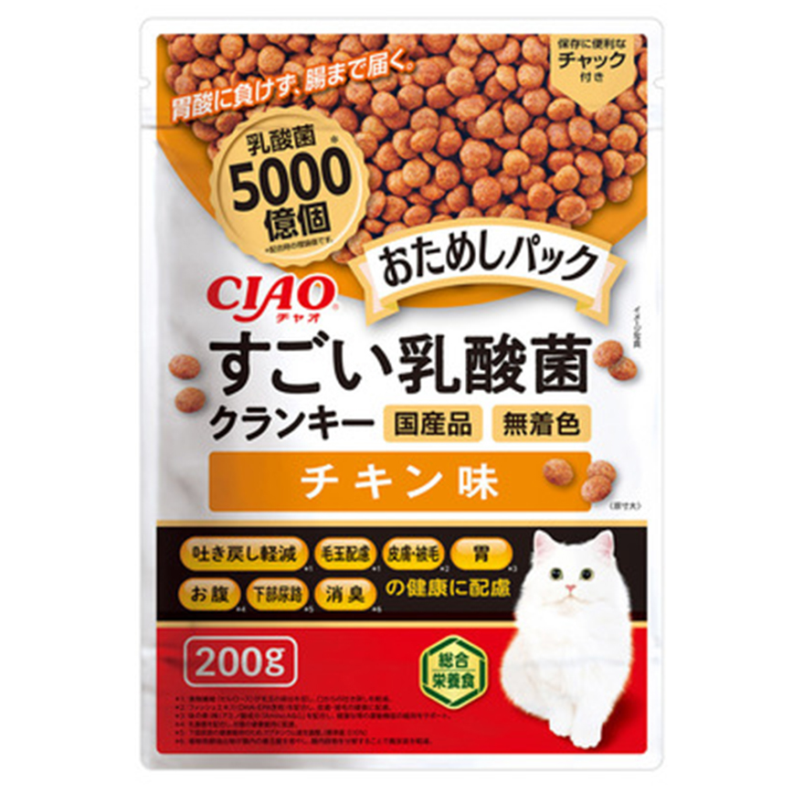 CIAO 貓糧 5000億個乳酸菌健腸配方 雞肉味 200g (P-309)