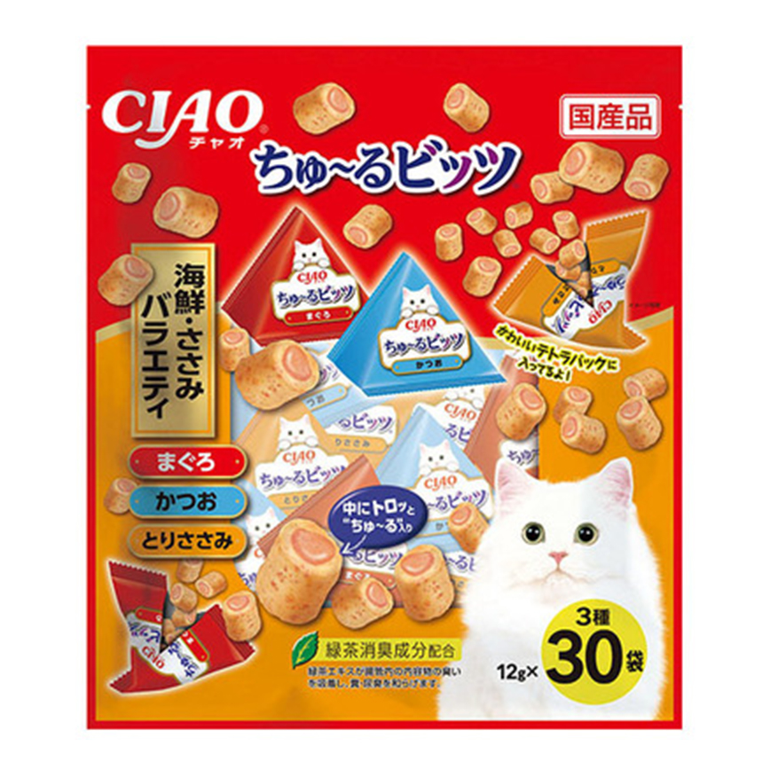CIAO 貓零食 果凍啫哩杯 吞拿魚及雞肉混合味 12g×30袋 (CS-206)