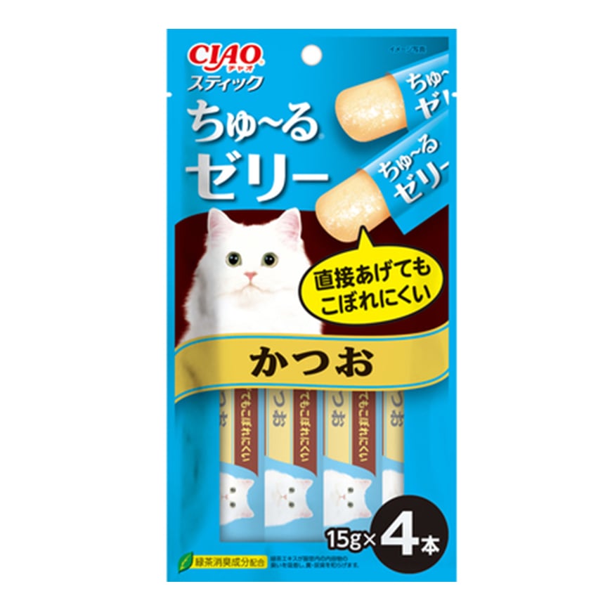 CIAO 啫喱果凍棒 鰹魚味 15g×4(藍)