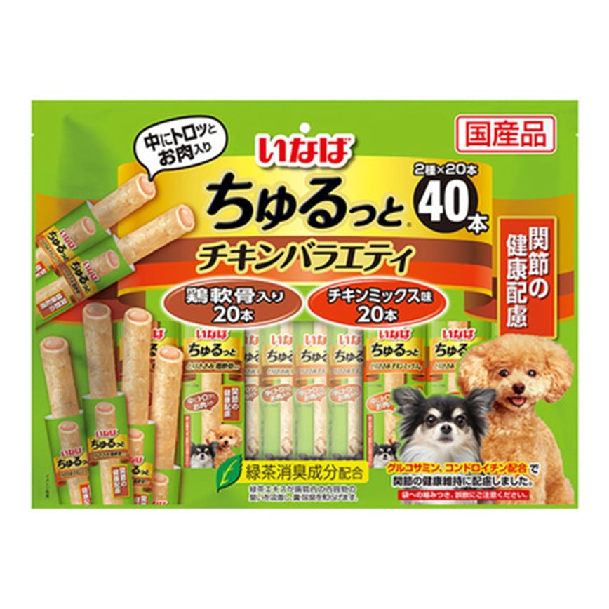 CIAO 狗零食 關節健康夾心卷 雞軟骨及雞肉混合味40本 (DS-355)