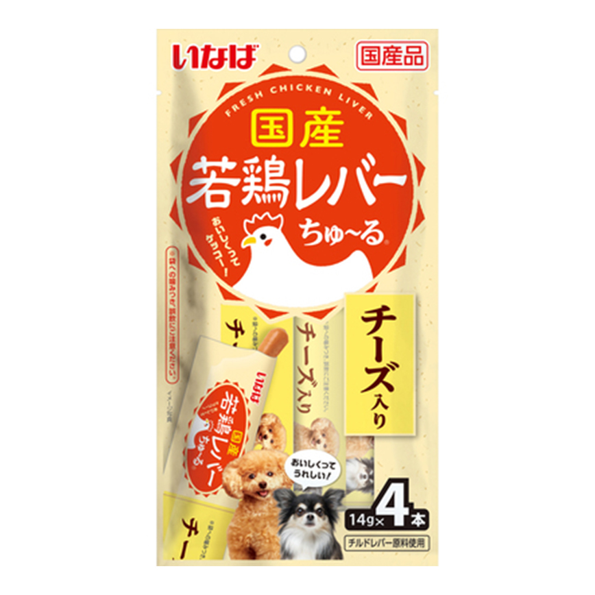 CIAO 狗肉泥 日本國產系列 雞肝乳酪肉醬 14g×4本 (DS-433)