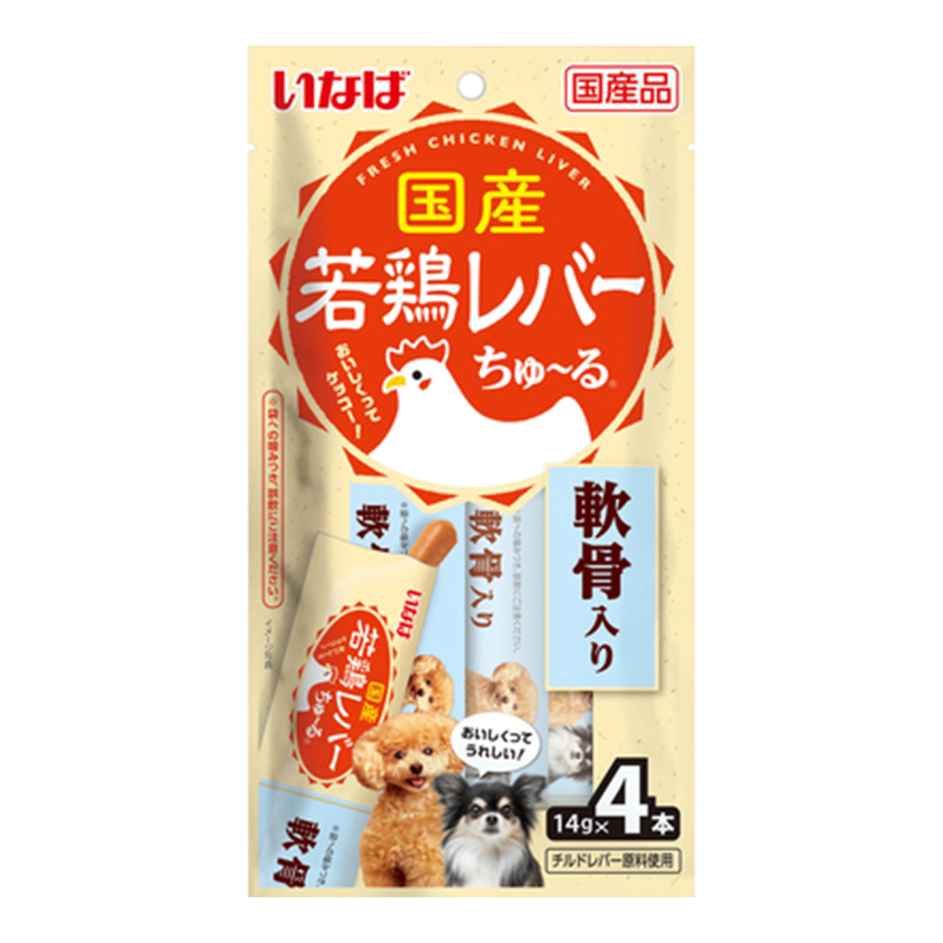 CIAO 狗肉泥 日本國產系列 雞肝及雞軟骨肉醬 14g×4本 (DS-434)