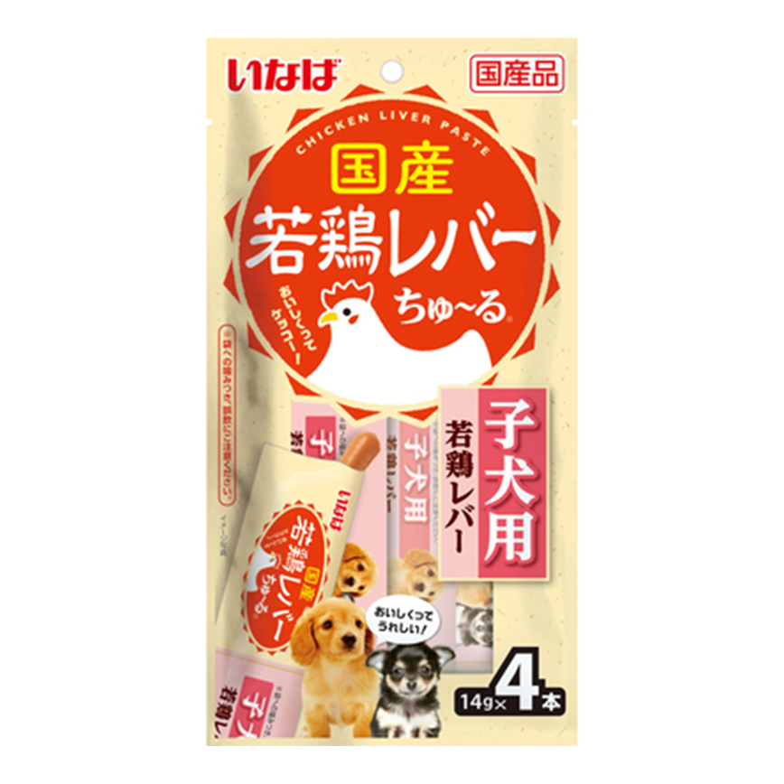 CIAO 狗肉泥 日本國產系列 幼犬適用 雞肝肉醬 14g×4本 (DS-435) 圖 1