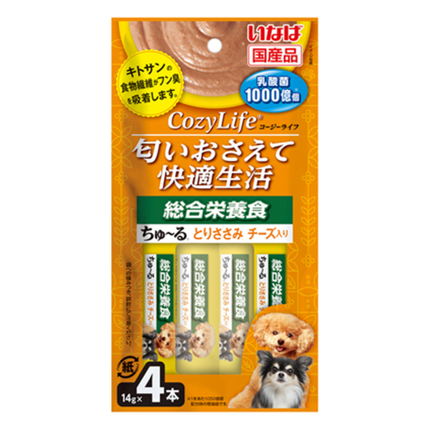 CIAO 狗肉泥 CozyLife 1000億乳酸菌 綜合營養雞肉及芝士味 14g×4本 (DS-377)