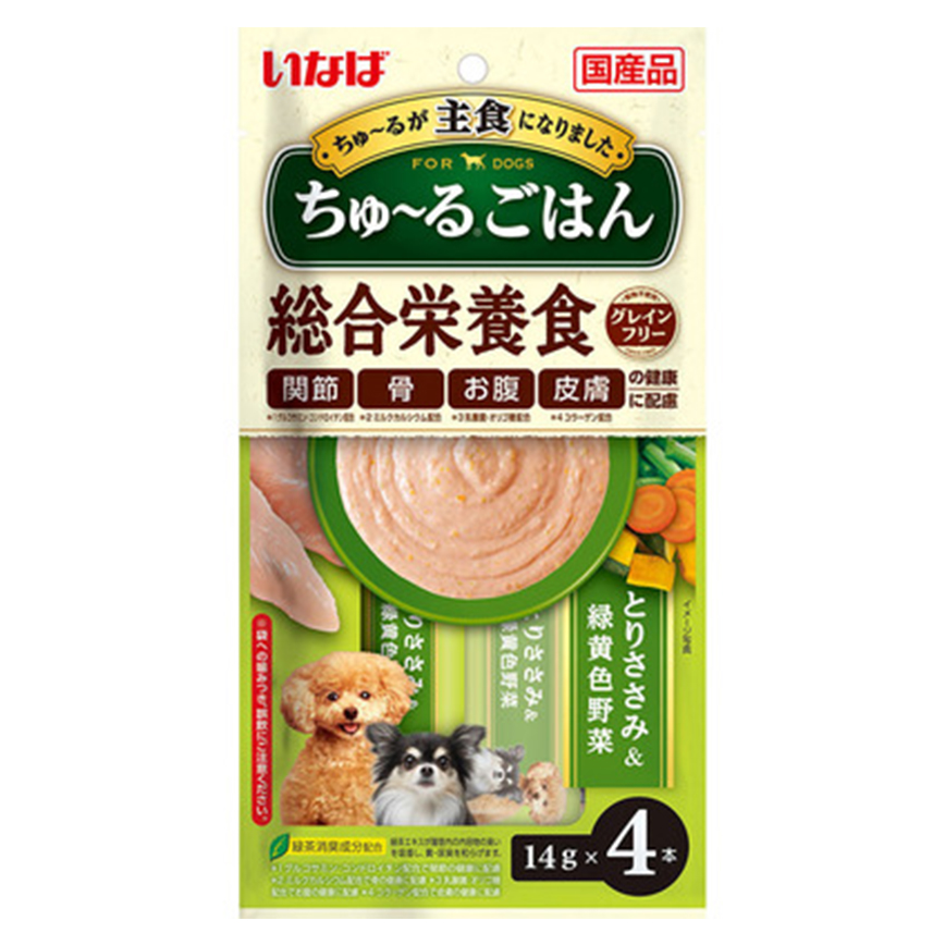 CIAO 狗肉泥 主食肉醬系列 雞肉及野菜味 14g×4本 (DS-242) 圖 1