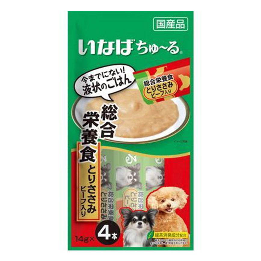 CIAO 狗肉泥 綜合營養 雞肉及牛肉肉醬 14g×4本 (D-106)