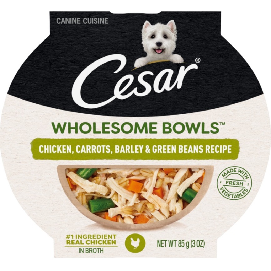 Cesar西莎 鮮肉主食碗 雞肉及蔬菜(胡蘿蔔+大麥+四季豆) 85g (10224570)