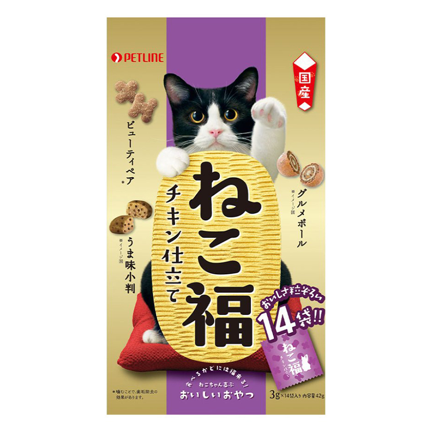 日本Petline 貓大福 潔齒零食 雞肉味 3gx14 (NFK350) 