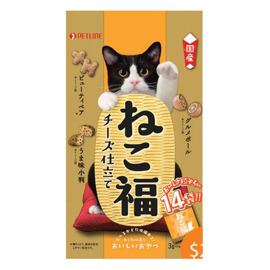 日本Petline 貓大福 潔齒零食 芝士味 3gx14 (NFK351) 