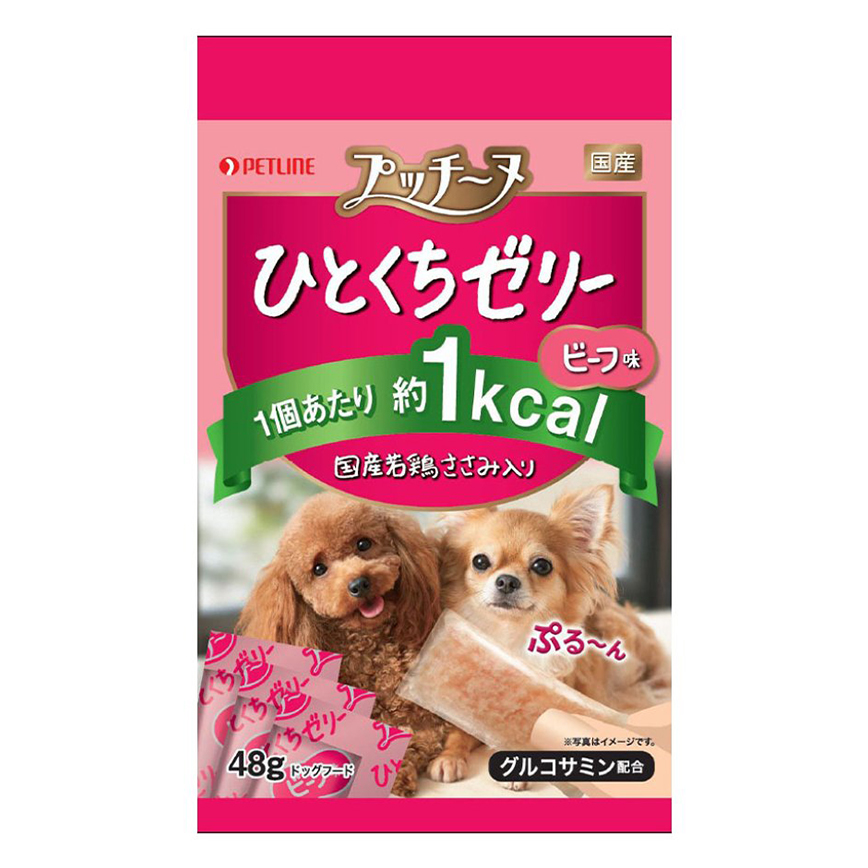 日本Petline 狗零食 [一口啫喱] 嫩雞+牛肉味 (葡萄糖胺配合) 48g (PL-PI318)