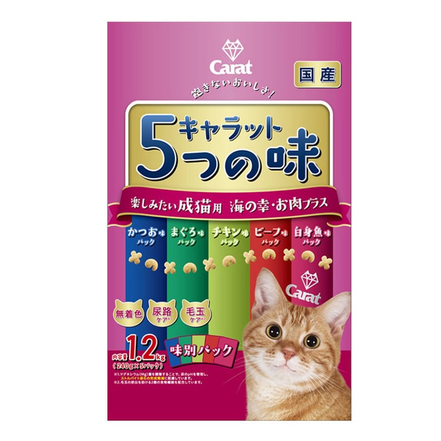 Petline Caratmix 成貓糧 お肉 5種口味 1.2kg (NCD588)  