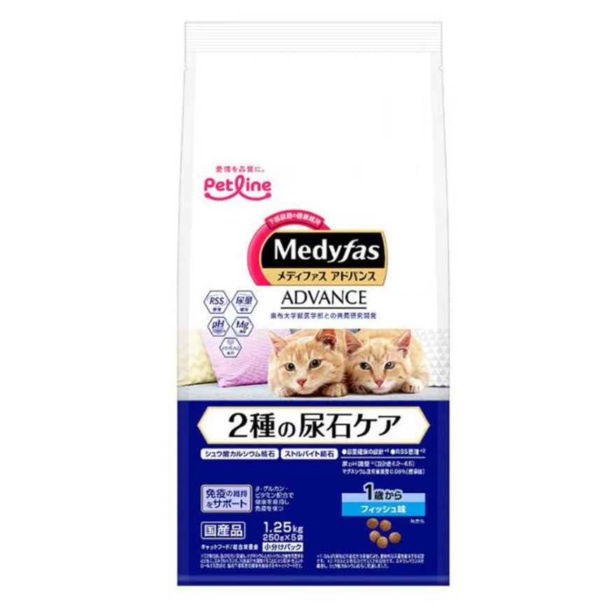 Petline Medyfas ADVANCE 貓糧 2種尿石預防 魚味 1嵗起用 7kg (PL-MFA7)  