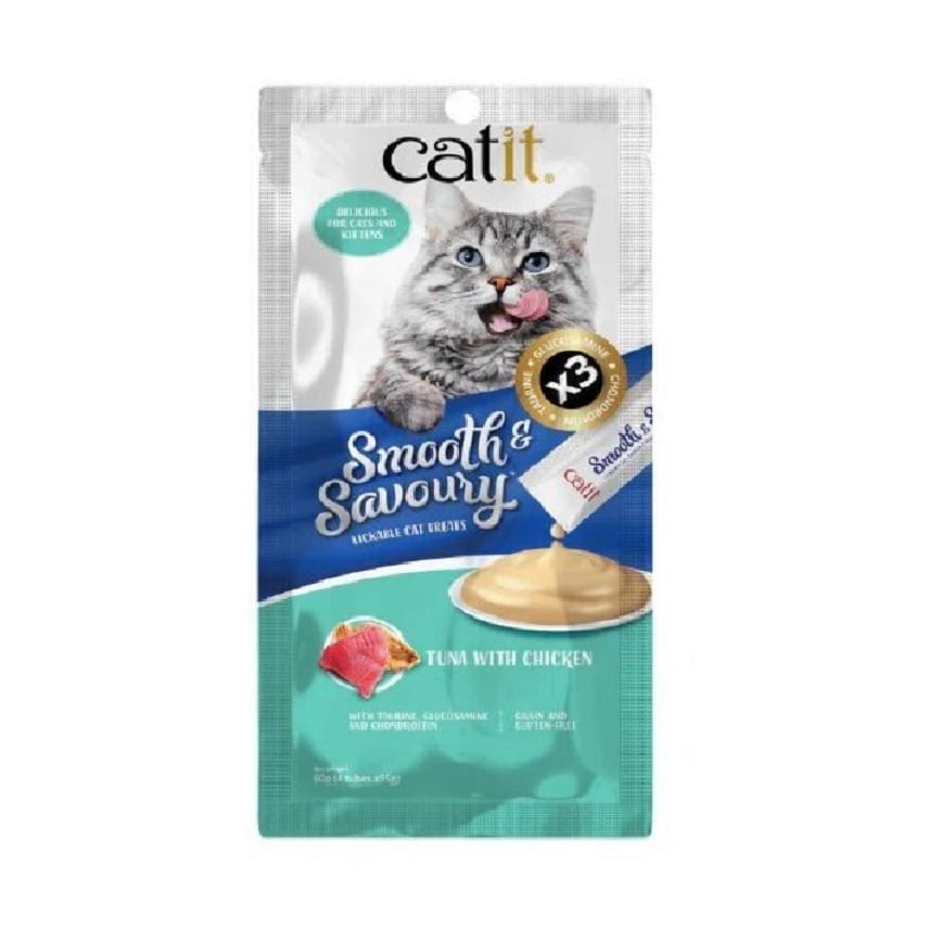 Catit Smooth & Savoury 肉泥條 吞拿魚+雞肉 60g (15g x 4) (44404)