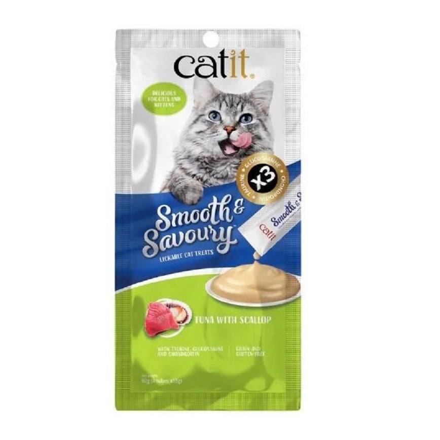 Catit Smooth & Savoury 肉泥條 吞拿魚+帶子 60g (15g x 4) (44405)