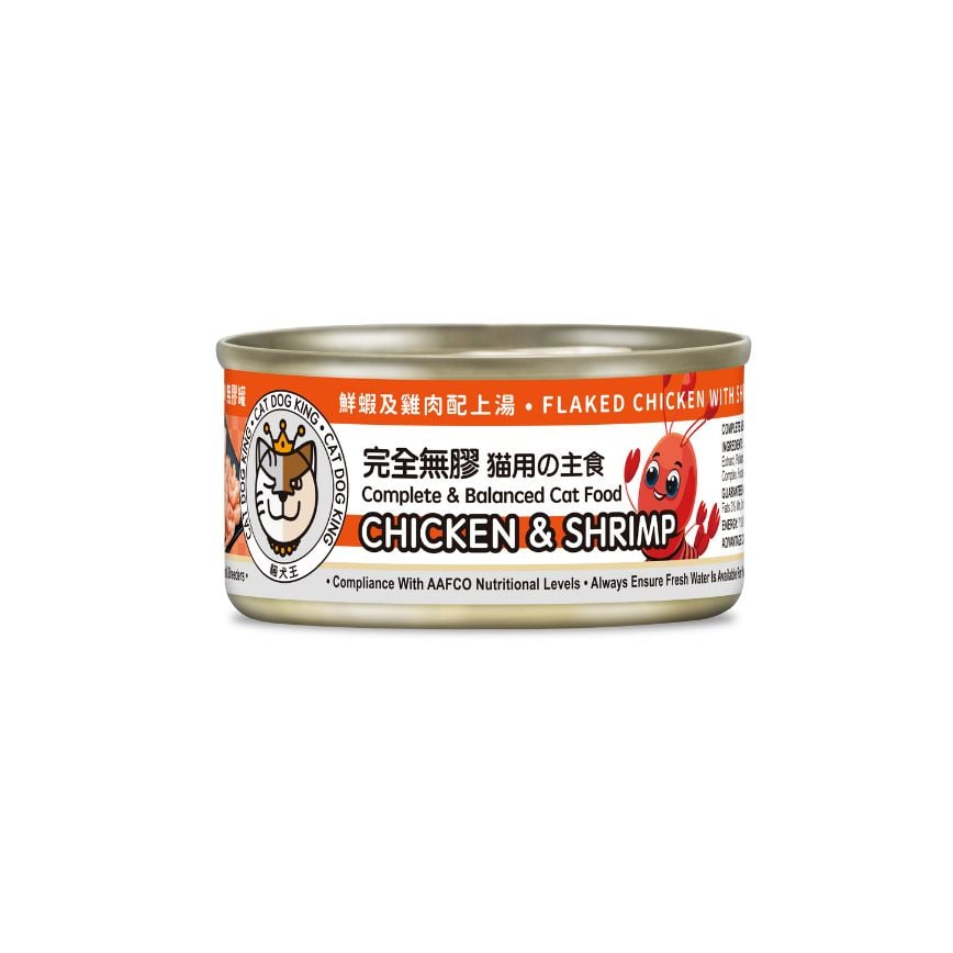 貓犬王 貓罐頭 鮮蝦及雞肉肉絲湯主食罐 80g (CDK2013)
