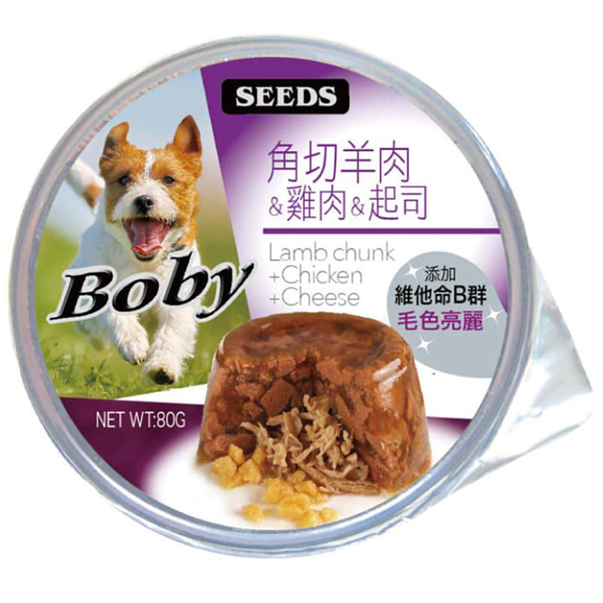 SEEDS 狗餐盒 ⾓切羊⾁+雞⾁+芝⼠ 80g (boby06)