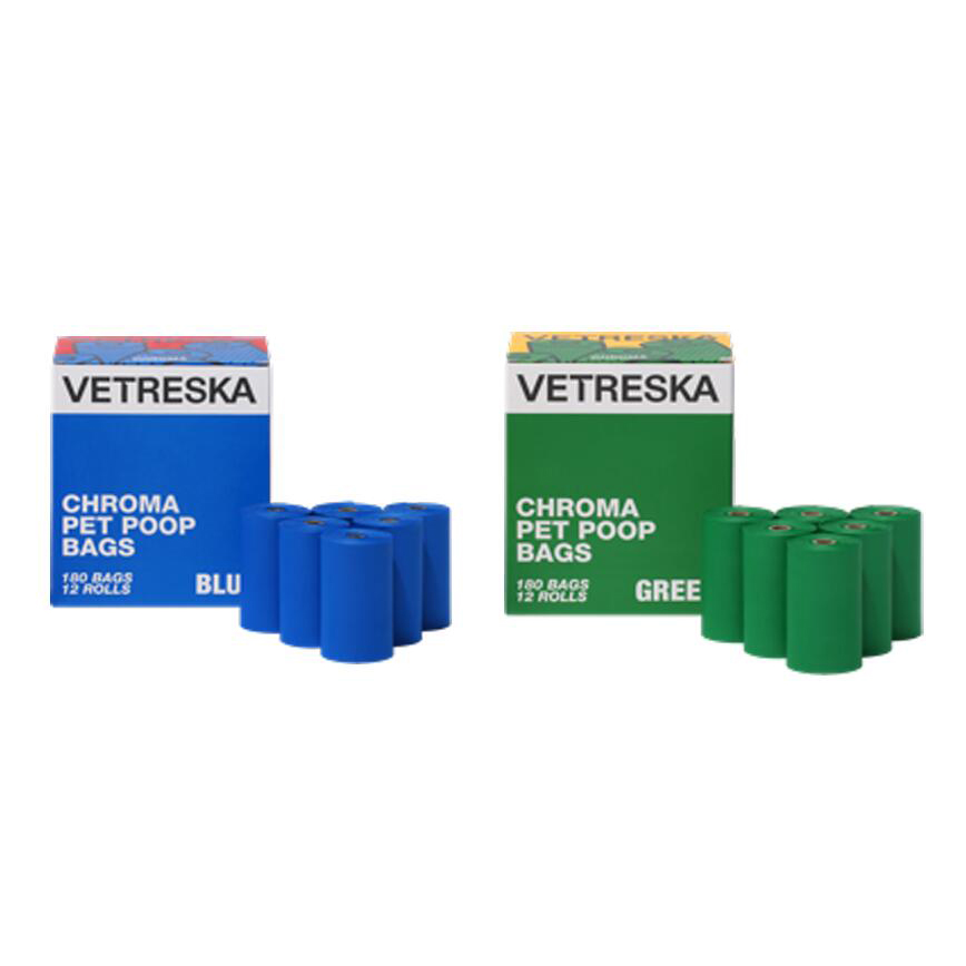 VETRESKA Chroma膠囊拾便袋補充袋 12卷 藍/綠 (顔色隨機)