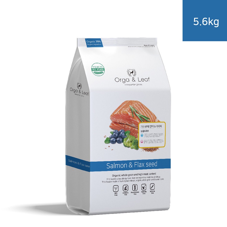 Orga & Leaf 狗糧 皇帝三文魚 + 亞麻籽成犬配方 5.6kg